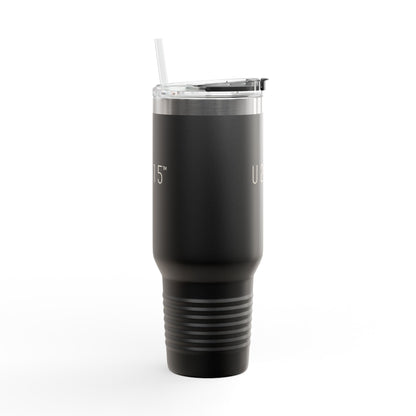 40oz Insulated Travel Mug — Matte Black Tumbler with Straw (U2615™)