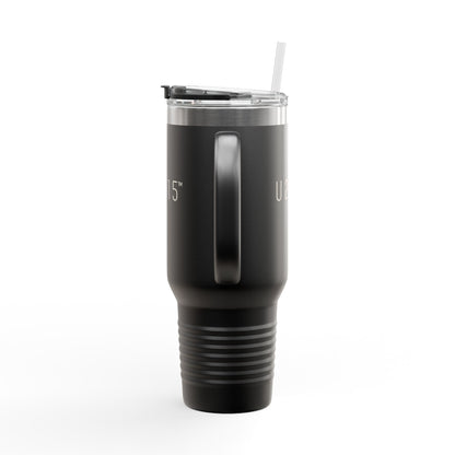 40oz Insulated Travel Mug — Matte Black Tumbler with Straw (U2615™)