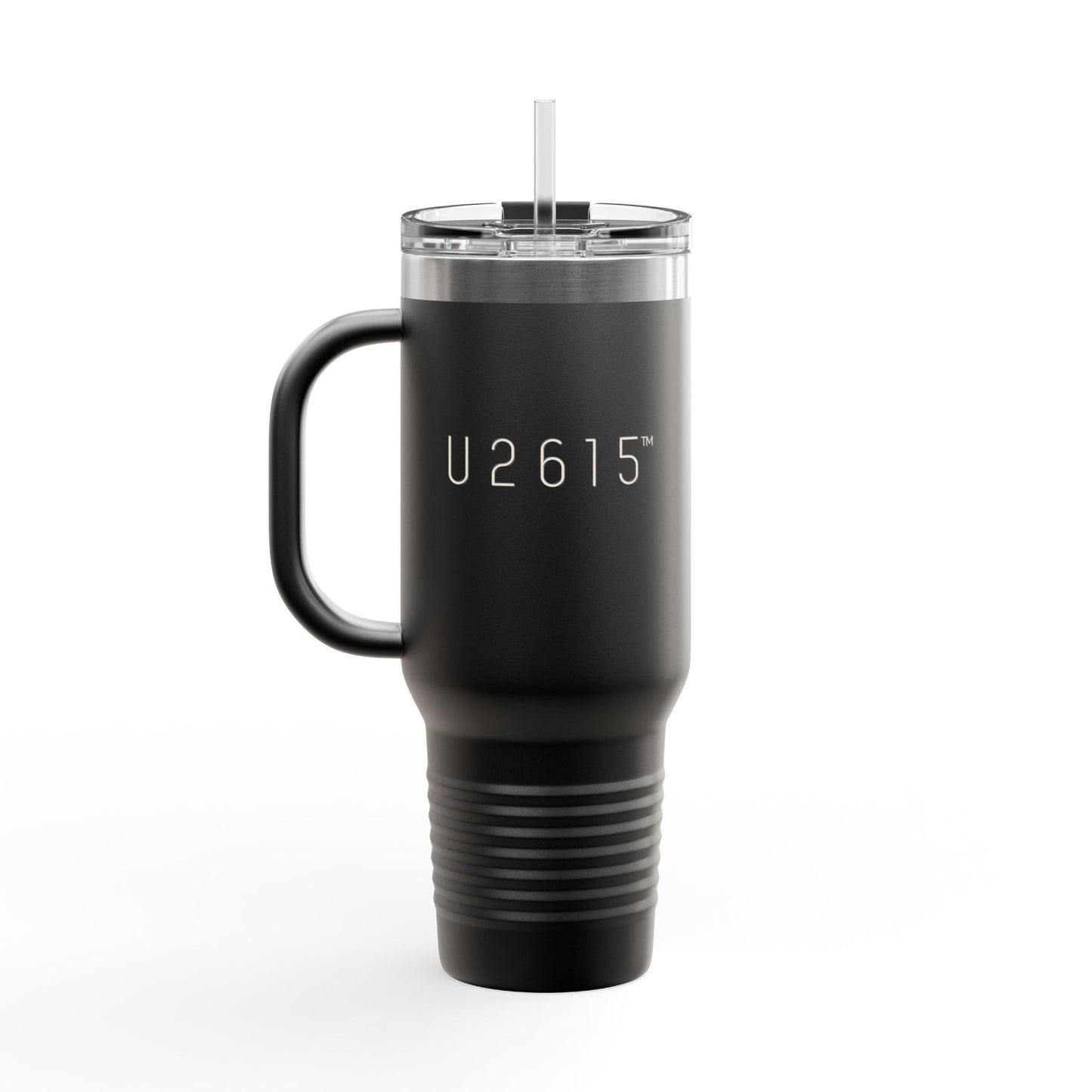40oz Insulated Travel Mug — Matte Black Tumbler with Straw (U2615™)