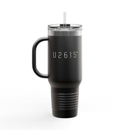 40oz Insulated Travel Mug — Matte Black Tumbler with Straw (U2615™)