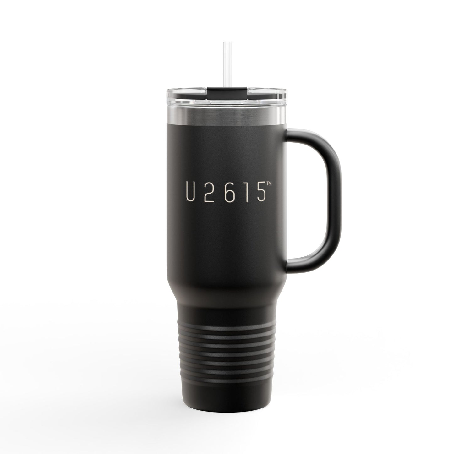 40oz Insulated Travel Mug — Matte Black Tumbler with Straw (U2615™)