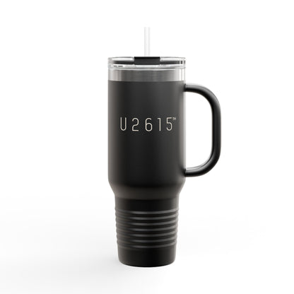 40oz Insulated Travel Mug — Matte Black Tumbler with Straw (U2615™)