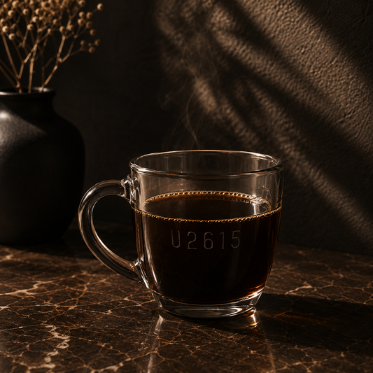 Engraved Tapered Glass Mug — 15.5 oz Personalized Coffee & Tea Cup